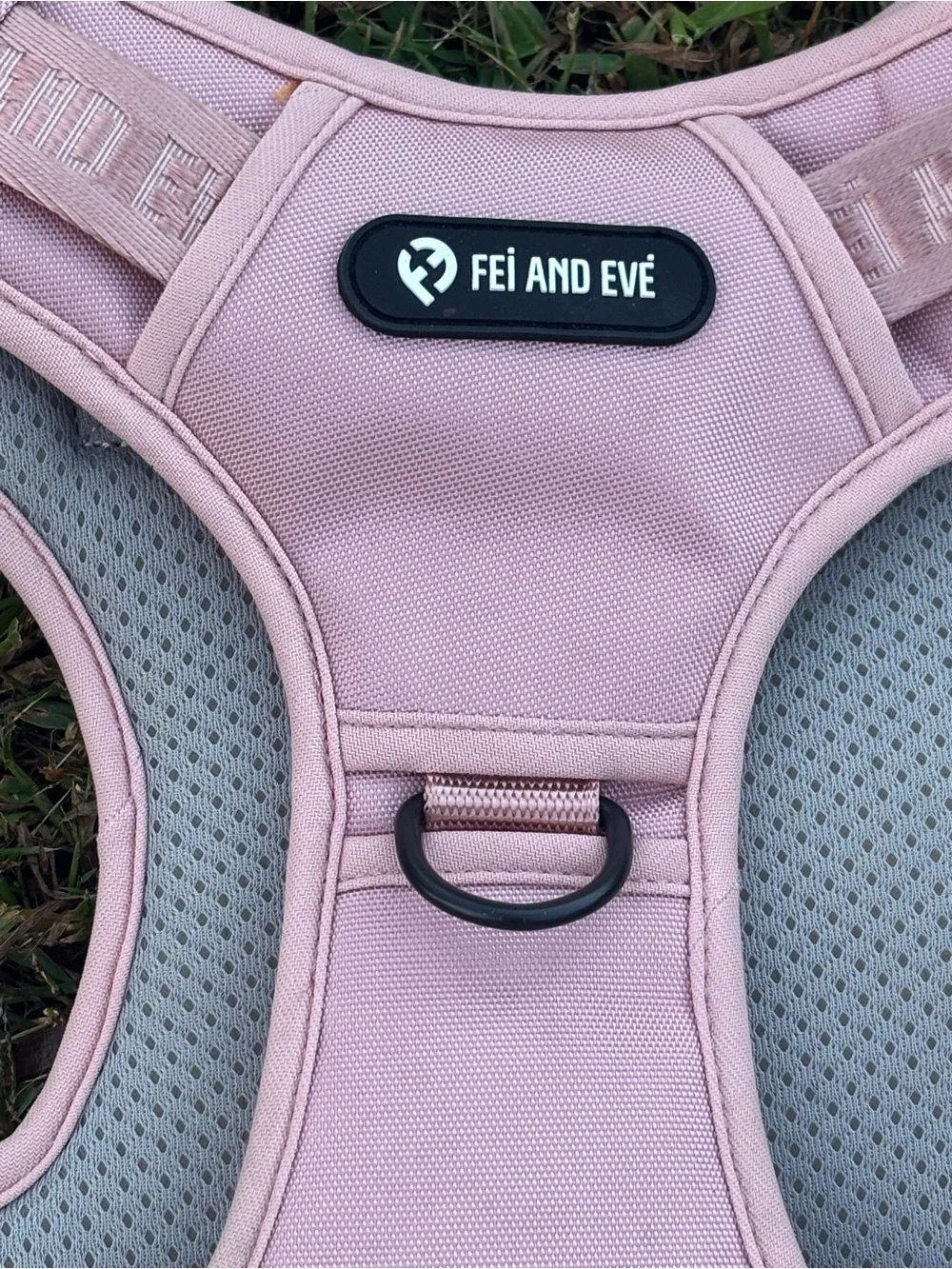 Fei and Eve Large Pink Classic Dog Harness with Velcro for patches